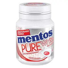 Жевательная резинка MENTOS Pure White (Ментос) &quot;Клубника&quot;, 54 г, банка, 67842, фото 1