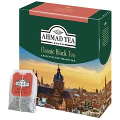 Чай AHMAD (Ахмад) &quot;Classic Black Tea&quot;, черный, 100 пакетиков с ярлычками по 2 г, 1665, фото 1