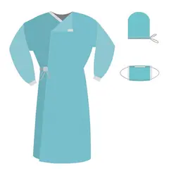 Комплект одежды для хирурга КХ-04 ГЕКСА одноразовый стерильный 3 предмета, фото 1
