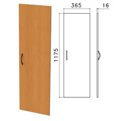 Дверь ЛДСП средняя &quot;Фея&quot;, 365х16х1175 мм, цвет орех милан, ДФ12.5, фото 1