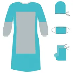 Комплект одежды для хирурга КХ-02 с усиленной защитой ГЕКСА одноразовый стерильный 4 предмета, фото 1