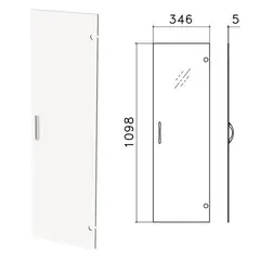 Дверь СТЕКЛО, средняя, &quot;Канц&quot;, 346х5х1098 мм, БЕЗ ФУРНИТУРЫ, ДК35, фото 1