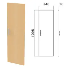 Дверь ЛДСП средняя &quot;Канц&quot;, 346х16х1098 мм, цвет бук невский, ДК36.10, фото 1
