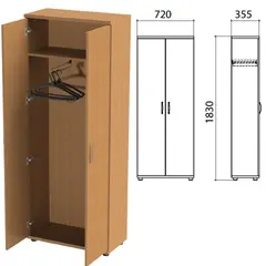 Шкаф (каркас) для одежды &quot;Эко&quot;, 720х355х1830 мм, бук бавария, 402897, 402897-550, фото 1