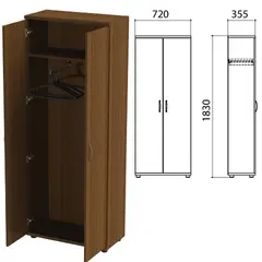Шкаф (каркас) для одежды &quot;Эко&quot;, 720х355х1830 мм, орех, 402897, 402897-190, фото 1