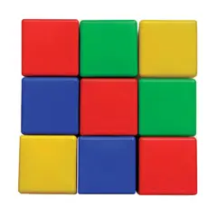 Кубики пластиковые, 9 шт., 8х8х8 см, цветные, &quot;Десятое королевство&quot;, 00900, фото 1