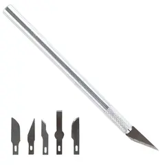 Инструмент для моделирования &quot;Нож цанговый&quot;, 6 лезвий в комплекте, металлический корпус, ЗВЕЗДА, 1103, фото 1
