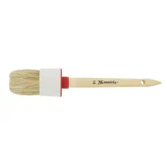Кисть круглая 50 мм, натуральная щетина, деревянная ручка, для масляных красок, лаков, MATRIX, 82084, фото 1