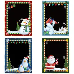 Новогоднее оконное украшение &quot;Дед мороз и снеговик&quot;, ПВХ, 29,8*42см, фото 1