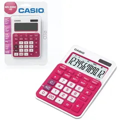 Калькулятор настольный CASIO MS-20NC-RD-S (150х105 мм) 12 разрядов, двойное питание, белый/красный, блистер, MS-20NC-RD-S-EC, фото 1