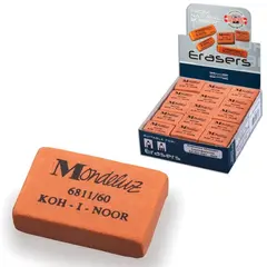 Ластик KOH-I-NOOR &quot;Mondeluz&quot;, 31х21х7 мм, оранжевый, прямоугольный, натуральный каучук, 6811/60, 6811060003KDRU, фото 1