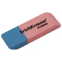 Ластик ERICH KRAUSE &quot;Hybrid&quot;, 54x18x7,5 мм, красно-синий, прямоугольный, скошенные края, термопластичная резина, 35749, фото 1