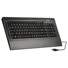 Клавиатура проводная SONNEN KB-M530, USB, мультимедийная, 15 дополнительных кнопок, серо-черная, 511278, фото 1