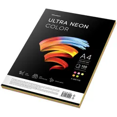 Бумага цветная OfficeSpace &quot;Ultra Neon Color&quot;, A4, 75 г/м², 100л., (5 цветов), фото 1