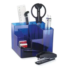 Канцелярский набор BRAUBERG, 9 предметов, вращающаяся конструкция, синий, картонная коробка, 224318, фото 1