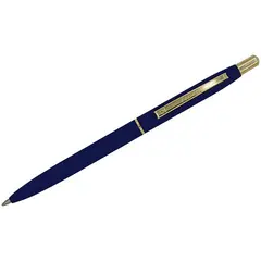 Ручка шариковая Luxor &quot;Sterling&quot; синяя, 1,0мм, корпус синий/золото, кнопочный механизм, фото 1
