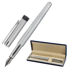 Ручка подарочная перьевая GALANT SPIGEL, корпус серебристый, детали хромированные, 0,8мм, 143530, фото 1