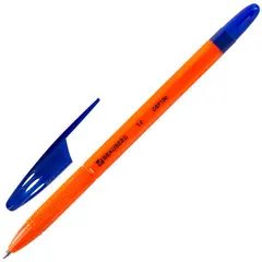 Ручка шариковая масляная BRAUBERG &quot;X-100&quot;, СИНЯЯ, корпус оранжевый, узел 1 мм, линия письма 0,7 мм, 142678, фото 1