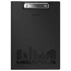 Папка-планшет ERICH KRAUSE &quot;Megapolis&quot;, А4 (320х227 мм), с прижимом и крышкой, пластиковая, черная, 1,3 мм, 46036, фото 1