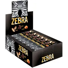Батончик вафельный глазированный ZEBRA с изюмом и арахисом в мягкой карамели, 40 г, пакет, ЯВ252, фото 1