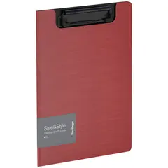 Папка-планшет с зажимом Berlingo &quot;Steel&amp;Style&quot; A5+, 1800мкм, пластик (полифом), красная, фото 1