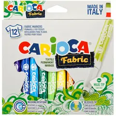 Набор фломастеров для ткани Carioca &quot;Fabric Liner&quot; 12цв., картон. уп., европодвес, фото 1