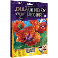 Картина из страз и глиттера Danko toys «Diamond decor. Маки», комплект страз, карандаш-аппликатор, губка, акриловый лак, фото 1