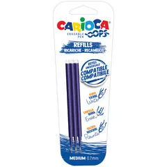 Набор стержней для гелевой стираемой ручки Carioca &quot;OOPS&quot;, синий, 3шт., 111мм, 0,7мм, блистер, фото 1