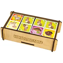 Игры настольные Woodlandtoys &quot;Домино-домашние животные&quot;, деревянная коробка, фото 1