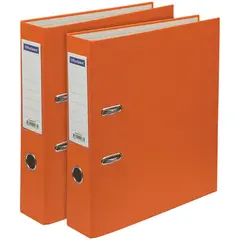 Папка-регистратор OfficeSpace, 70мм, бумвинил, с карманом на корешке, оранжевая, фото 1