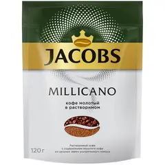 Кофе растворимый Jacobs &quot;Monarch &quot;Millicano&quot;, сублимированный, с молотым, мягкая упаковка, 120г, фото 1