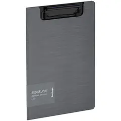 Папка-планшет с зажимом Berlingo &quot;Steel&amp;Style&quot; A5+, 1800мкм, пластик (полифом), серебристый металлик, фото 1