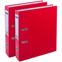 Папка-регистратор OfficeSpace, 70мм, бумвинил, с карманом на корешке, красная, фото 1