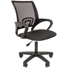Кресло оператора Chairman 696 LT, спинка ткань-сетка черная/сиденье ткань С черная, регулировка по высоте, фото 1
