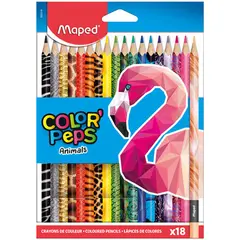 Карандаши цветные Maped &quot;Color Peps Animals&quot;, 18цв., трехгран., заточен., картон, европодвес, фото 1