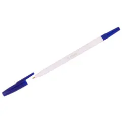 Ручка шариковая Стамм &quot;049&quot; синяя, 1,0мм, белый корпус, фото 1