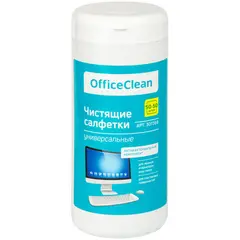 Универсальные влажные чистящие салфетки OfficeClean для очистки экранов и мониторов, пластиковых поверхностей 50+50 шт, фото 1