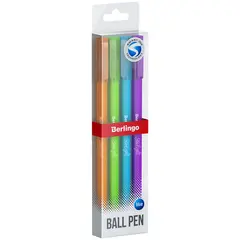 Ручка шариковая Berlingo &quot;Starlight&quot;, синяя, 0,7мм, игольчатый стержень, прорезиненный корпус ассорти, фото 1