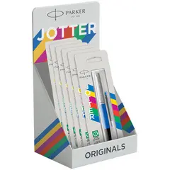 Ручка шариковая Parker &quot;Jotter&quot;, синяя, 1,0 мм, пластик. корп., ассорти, 4шт+2, карт. дисплей, фото 1