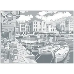 Холст на картоне с эскизом Сонет &quot;Городок у моря&quot;, 30*40см, фото 1