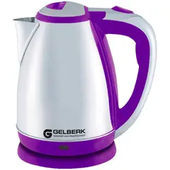 Чайник электрический Gelberk GL-319, 1.8л, 1500Вт, нержавеющая сталь, фиолетовый, фото 1