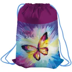 Мешок для обуви 1 отделение Berlingo &quot;Colorful butterfly&quot;, 460*360мм, с вентил. сеточкой, фото 1