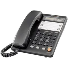 Телефон проводной Panasonic KX-TS2365RUB, ЖК дисплей, спикерфон, ускоренный набор, черный, фото 1