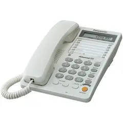 Телефон проводной Panasonic KX-TS2365RUW, ЖК дисплей, спикерфон, ускоренный набор, белый, фото 1