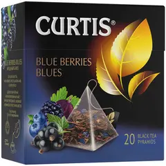 Чай Curtis &quot;Blue Berries Blues&quot;, черный, аромат, 20 пакетиков-пирамидок по 1,8г, фото 1