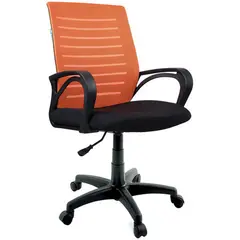 Кресло оператора Helmi HL-M16 R &quot;Vivid&quot;, спинка ткань-сетка оранжевая/сиденье ткань черная, фото 1