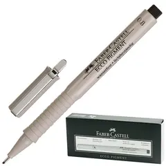 Ручка капиллярная FABER-CASTELL &quot;Ecco Pigment&quot;, ЧЕРНАЯ, корпус серый, линия письма 0,8 мм, 166899, фото 1
