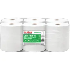 Полотенца бумажные рулонные 200 м, LAIMA (H1) ADVANCED, 1-слойные, белые, КОМПЛЕКТ 6 рулонов, 112503, фото 1
