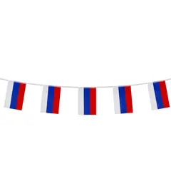 Гирлянда из флагов России, длина 5м, 10 прямоугольных флажков 20х30см, BRAUBERG, 550185, RU25, фото 1
