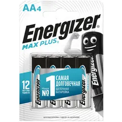 Батарейка Energizer Max Plus АА (LR06) алкалиновая, 4BL, фото 1